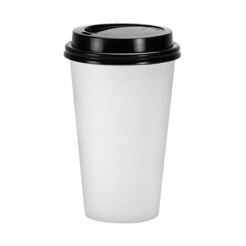 A 16 ounce Premium Paper Coffee Cups With Lid.