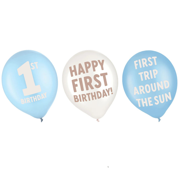 12" Little Mister One-derful First Birthday Latex Balloon Pack | 6 ct