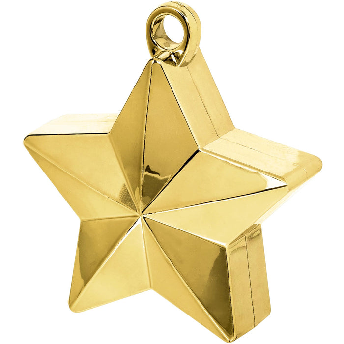 A 6 ounce White Gold Star Balloon Weight.