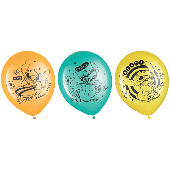 12" Lilo & Stitch Aloha Latex Balloon Pack | 6 ct