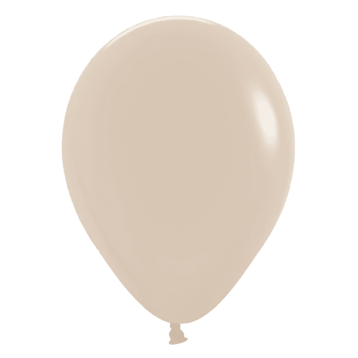 Single inflated 11-inch White Sand color latex balloon