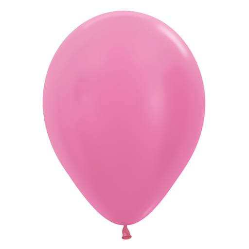 Single inflated 11-inch Pearl Fuchsia color latex balloon