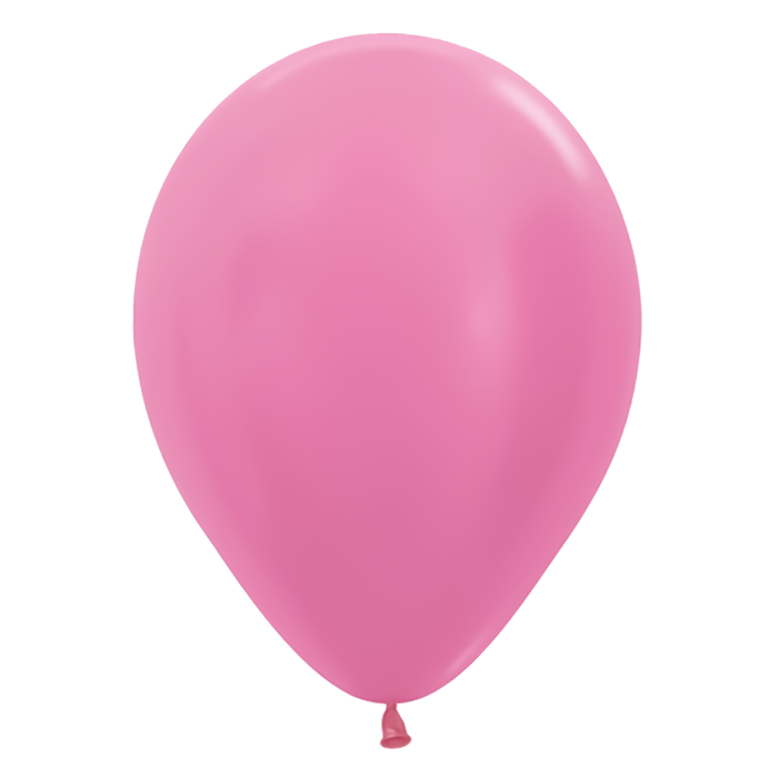 Single inflated 11-inch Pearl Fuchsia color latex balloon