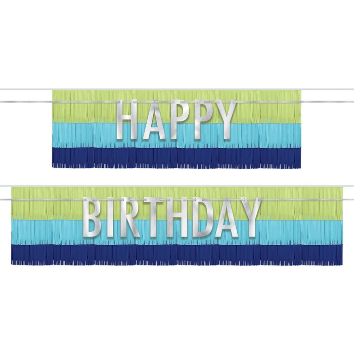 Modern Birthday Fringe Banners | 4 pcs