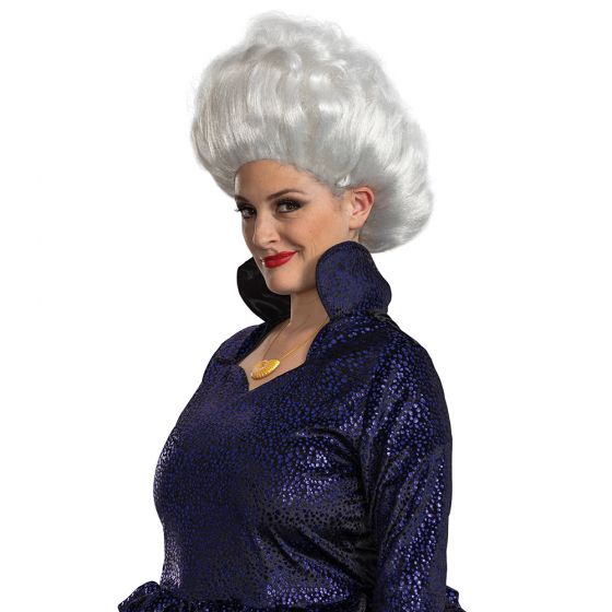 A women wearing a The Little Mermaid Ursula Live Action Adult Wig.