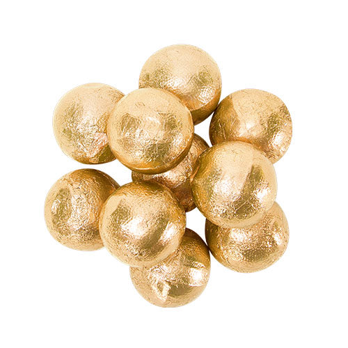 Indulge in a playful treat with our Milk Chocolate Gold Foil Balls! Each 1.5lb bag contains delicious, creamy chocolate balls wrapped in shiny foil.