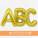 A collection of 16 inches Air Filled Gold Mylar Letter Balloons.