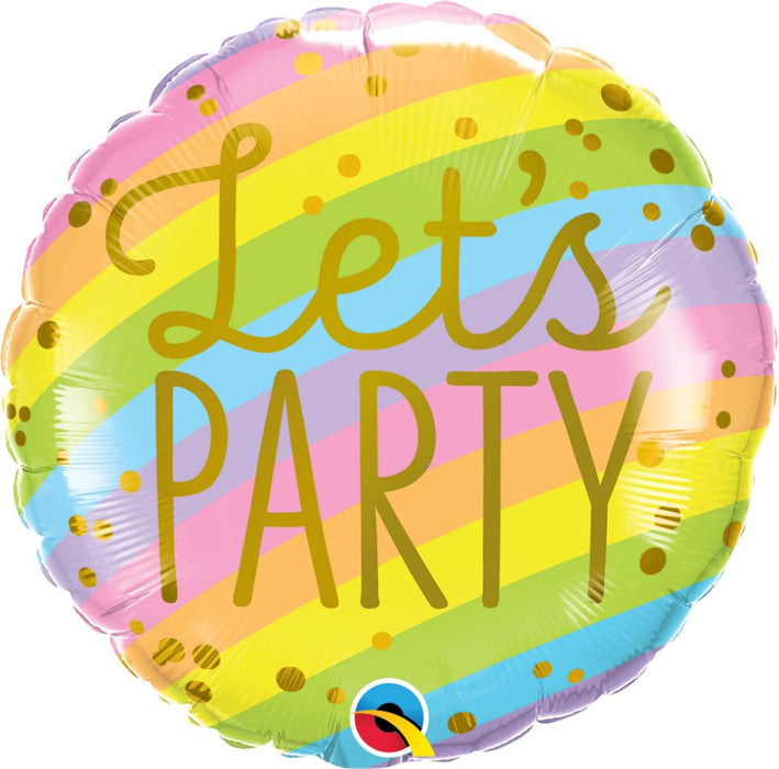 Let's Party Stripes Mylar Balloon, 18"