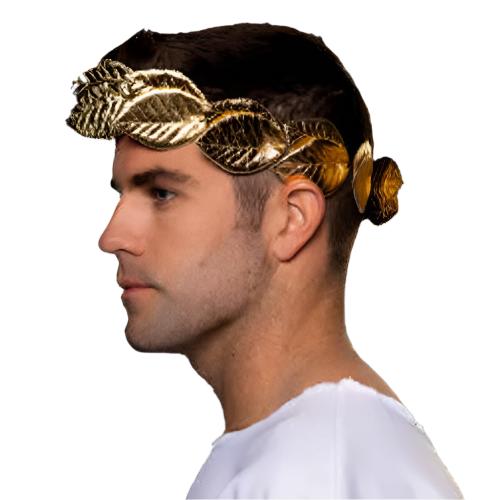 A man wearing a Gold Leaf Crown.