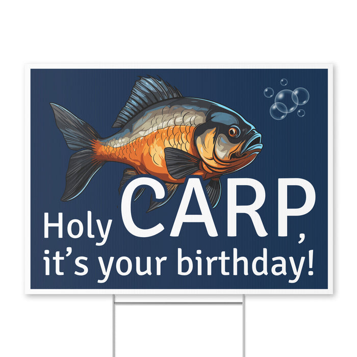 Holy CARP It's Your Birthday Yard Sign 24" x 18" | 1 ct