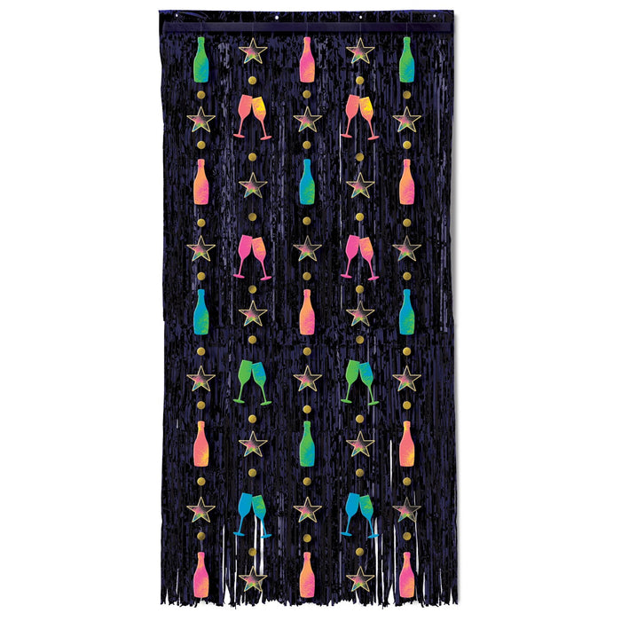 New Year's Eve Countdown Glow Black Light Reactive Doorway Curtain, 3' x 7' | 1 ct