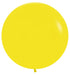 Single inflated 24-inch yellow latex balloon