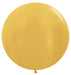 Single inflated 24-inch Metallic Gold color latex balloon