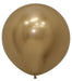 Single inflated 24-inch Reflex Gold color latex balloon