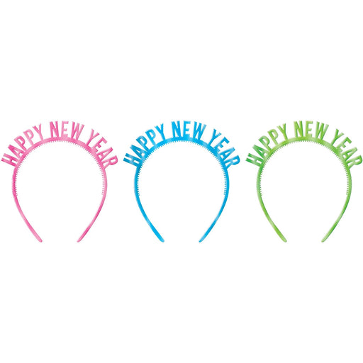 Our Happy New Year plastic headbands are a festive way to celebrate the New Year! These colorful headbands come in a set of 6, with bright colors that are sure to stand out and display the joy of the New Year holiday.