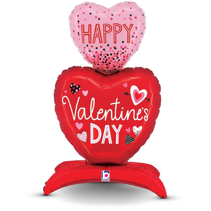 Valentine Hearts Standup Air-Filled Balloon 28" | 1 ct