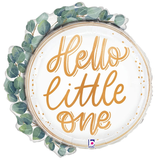 Hello Little One Eucalyptus Wreath SuperShape Mylar Balloon