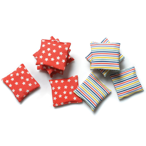 A set of 12 Stripes & Stars Bean Bags.