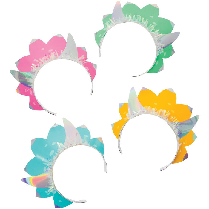 Girl Dino Party Paper Tiaras | 8ct