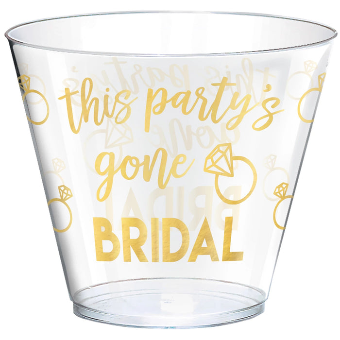 "This Party's Gone Bridal" Plastic Tumblers 9oz | 30ct