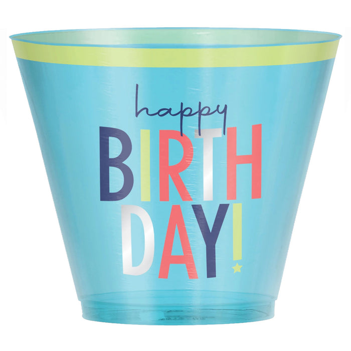 Modern Birthday Plastic Cups, 9 oz. | 30 ct