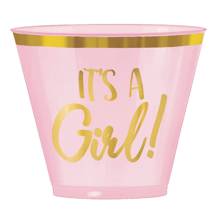 It's A Girl Plastic Tumblers, 9oz. | 30ct