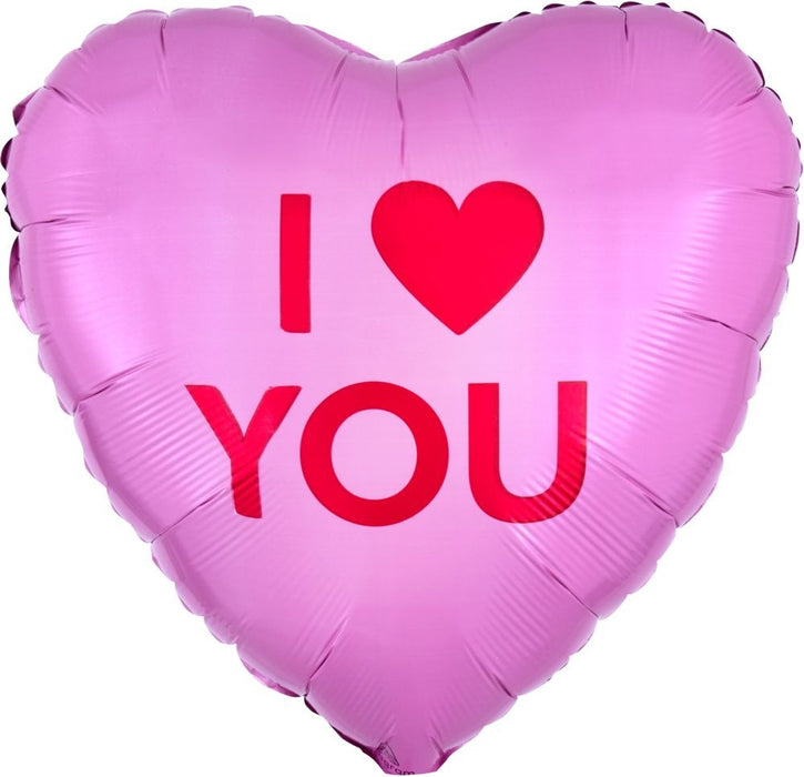 Valentines I Heart You Candy Heart Mylar Balloon 18" | 1 ct