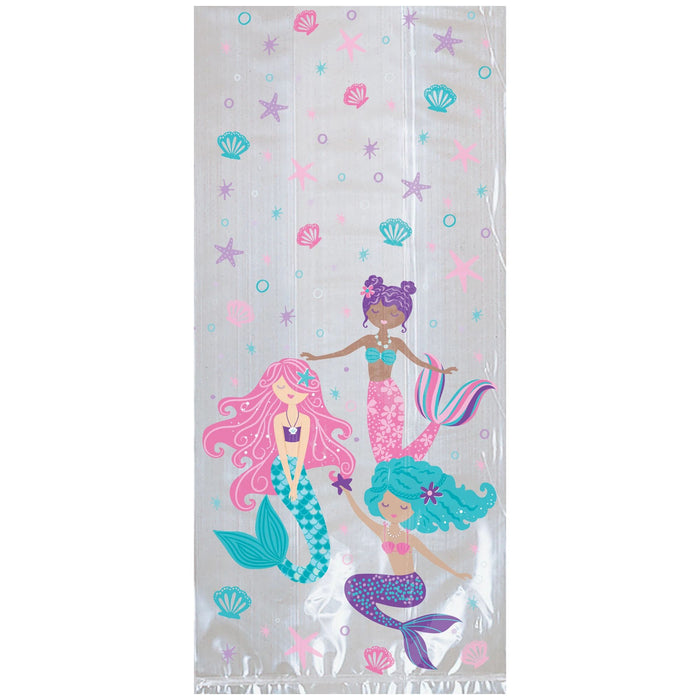 Shimmering Mermaids Treat Bags, 9.5" x 4" x 1" | 16 ct