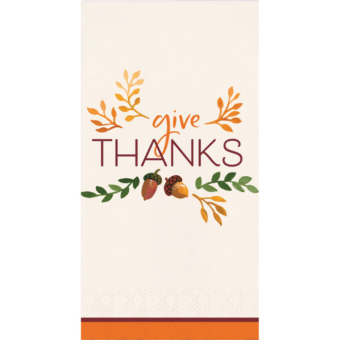 Thanksgiving Fall Festivities Guest Towel Napkins | 16 ct