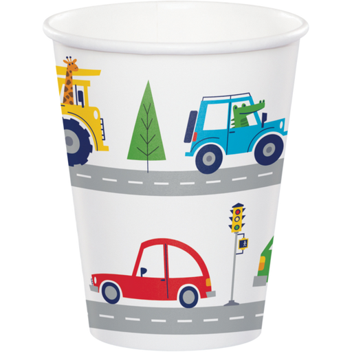 Transportation Time Paper Cups 9oz | 8 ct