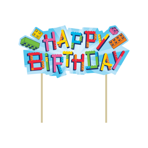 Block Bash Happy Birthday Cake Topper | 1 ct