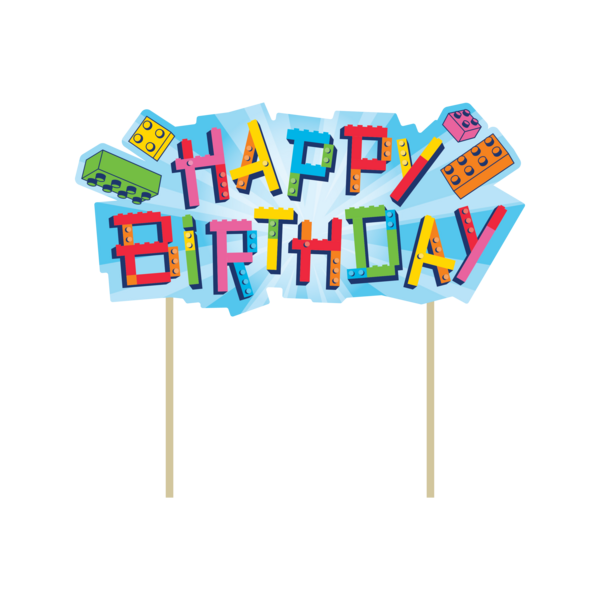 Block Bash Happy Birthday Cake Topper | 1 ct