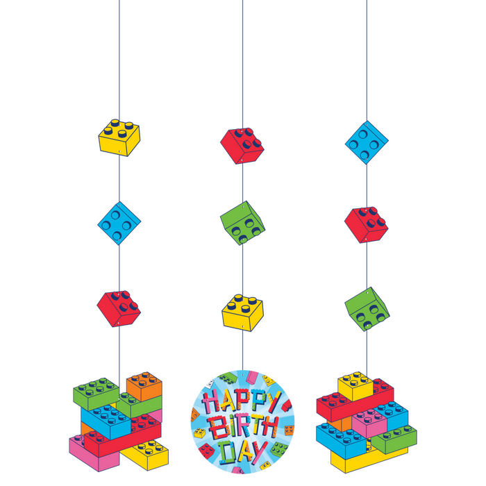 Block Bash Hanging Decorations | 3 ct