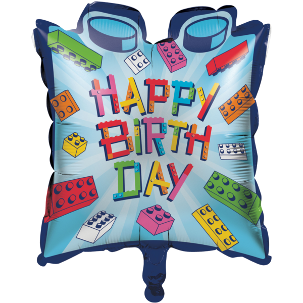 Block Bash Happy Birthday SuperSize Mylar Balloon 26" | 1 ct