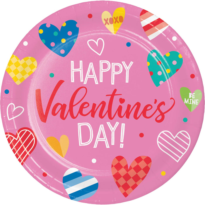 Valentine's Vivacious Paper Plates 7" | 8 ct