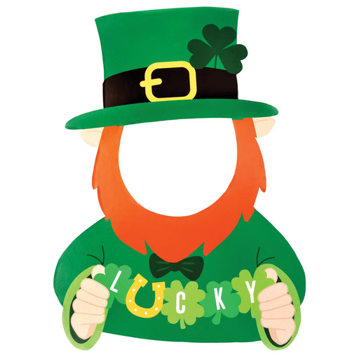 A 23 inch St. Patrick's Day Leprechaun Cutout Photo Prop.