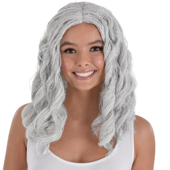 A Silver Body Wave Wig.