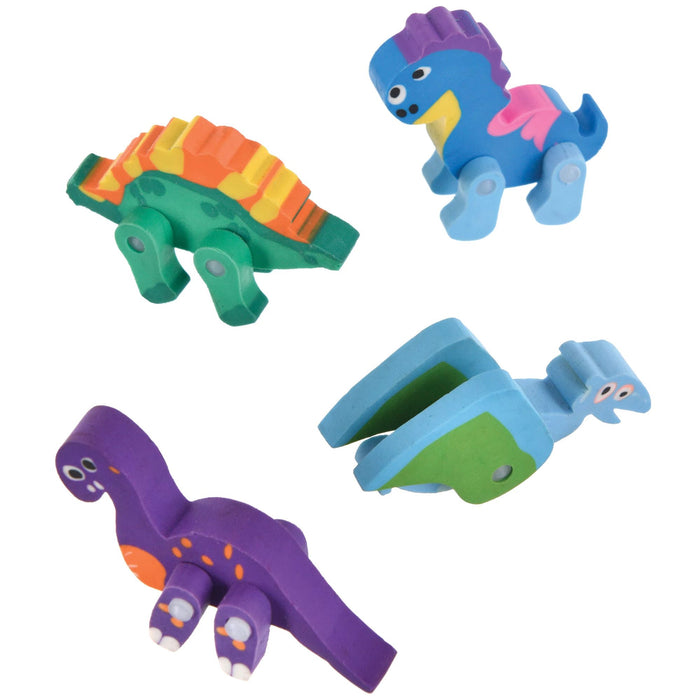 Dinosaur Erasers, Assorted, 2" | 12 ct