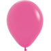 Single inflated 11-inch fuchsia latex balloon