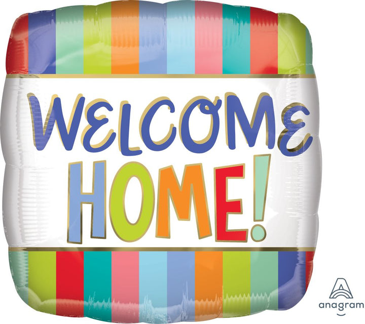 Welcome Home Stripes Mylar Balloon, 18"