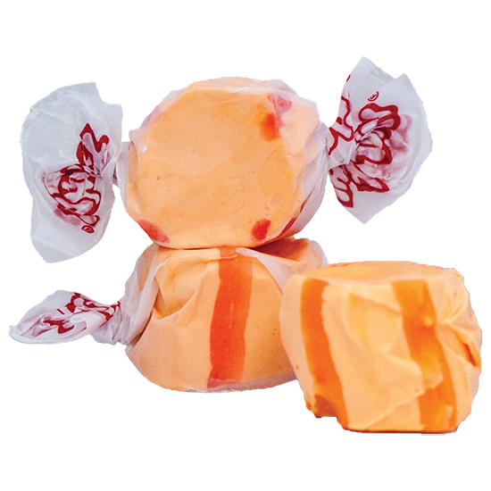 Nobody likes peeling an orange, you just want to enjoy the sweet, citrusy taste without the mess. Grab one of Taffy Town's Orange flavored salt water taffy and enjoy the sweet taste of oranges without the hassle of having the peel them. You are sure to enjoy this yummy bite-sized candy with its refreshing flavor.