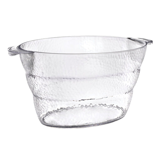 A 3.5 gallon Hammered Clear Beverage Tub w/Handles.