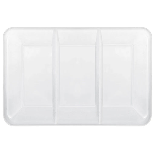 A white 9 inch by 14.2 inch Rectangular Sectional Platter.