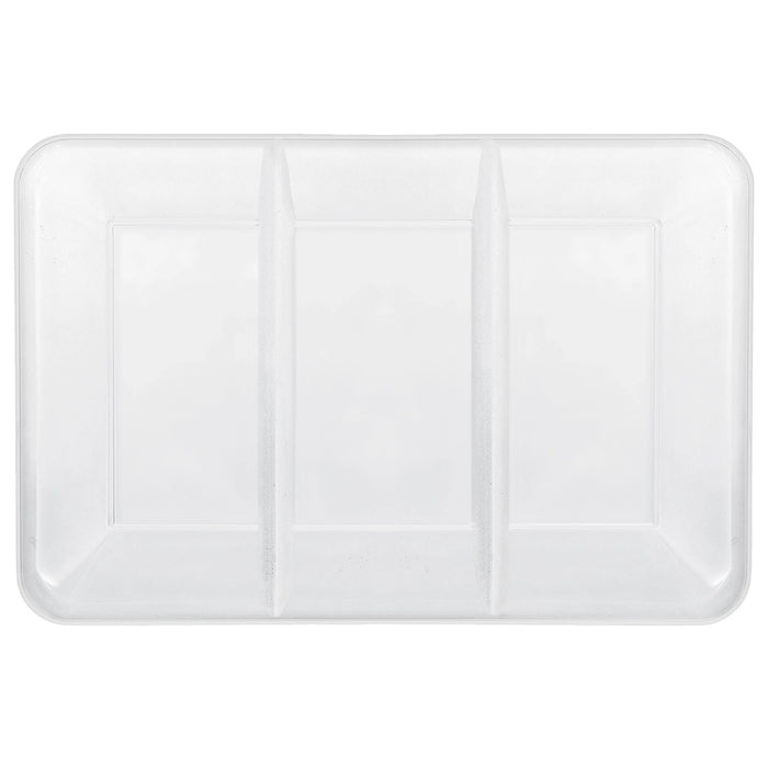 A white 9 inch by 14.2 inch Rectangular Sectional Platter.