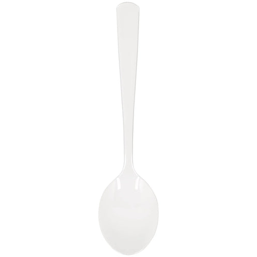 A white 9.5-inch Plastic Serving Spoon. Spoons come in a two pack.