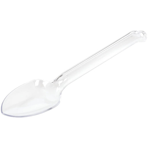 A Clear 12-inch Plastic Serving Spoon.