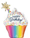 Confetti Sprinkle Birthday Super Shape Mylar Balloon, 21" x 31"