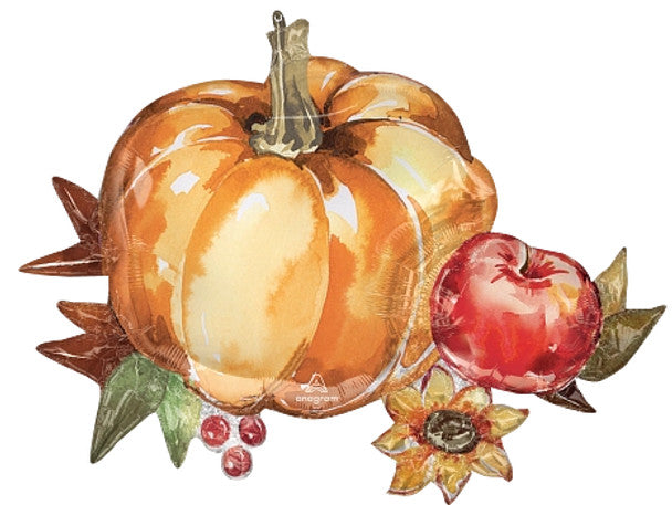 Thanksgiving Harvest Pumpkin Supershape Mylar Balloon 36" | 1 ct