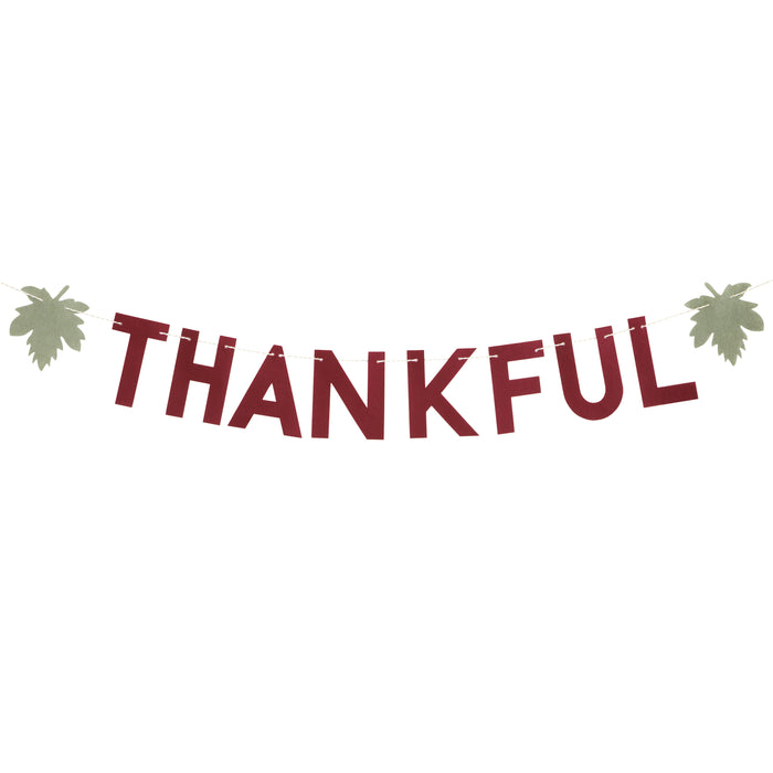 A 6 foot Thanksgiving Thankful Felt Banner.