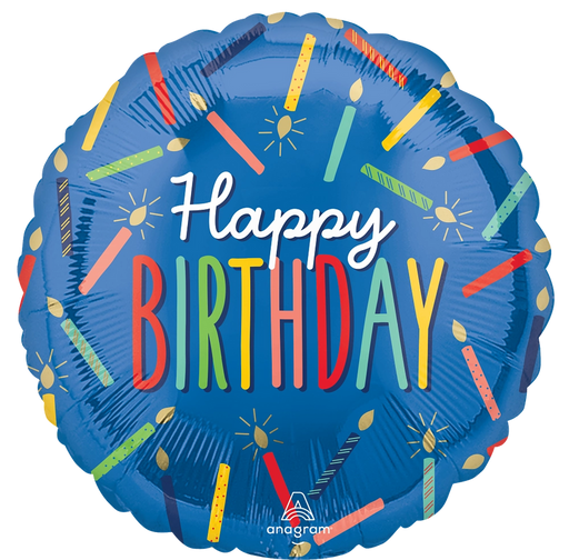 Birthday Candles Mylar Balloon, 18"